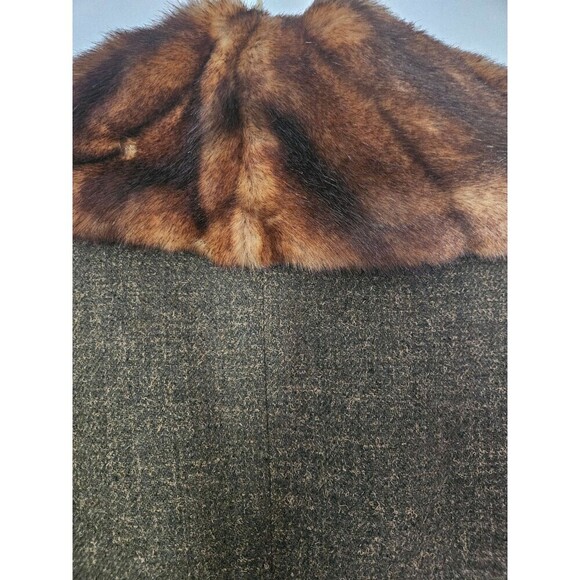 Body By Victoria Short Wool Blend Jacket With Faux Fur Collar Sz 6 Fully Lined - Picture 6 of 8